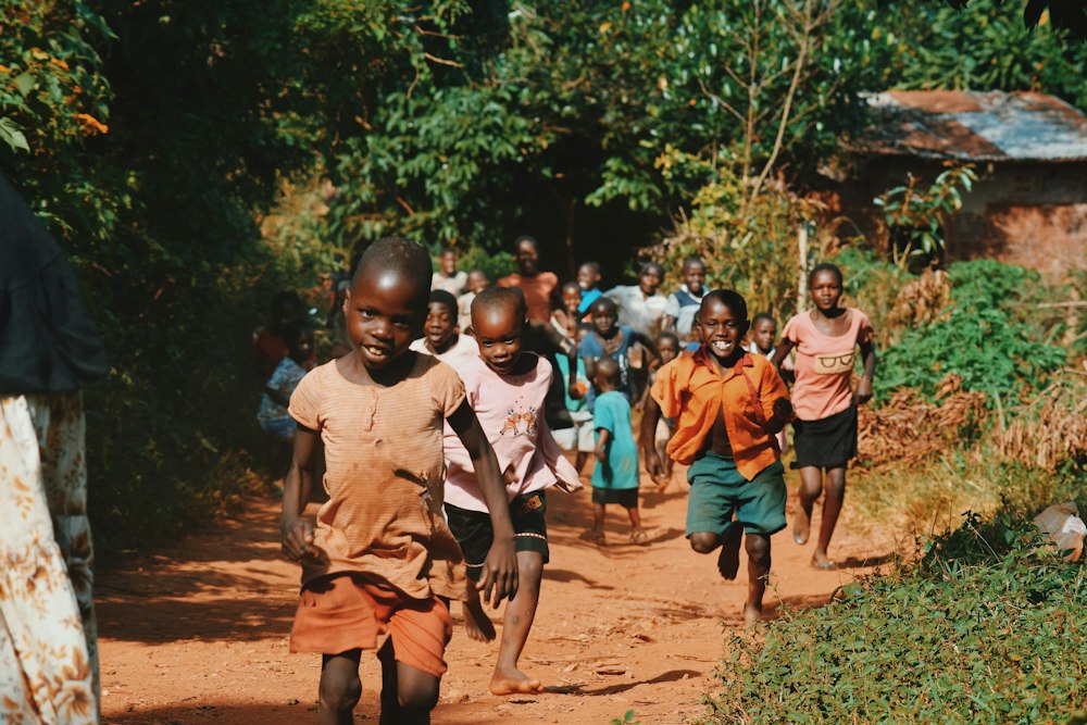 Pupils running and playing outdoors at school