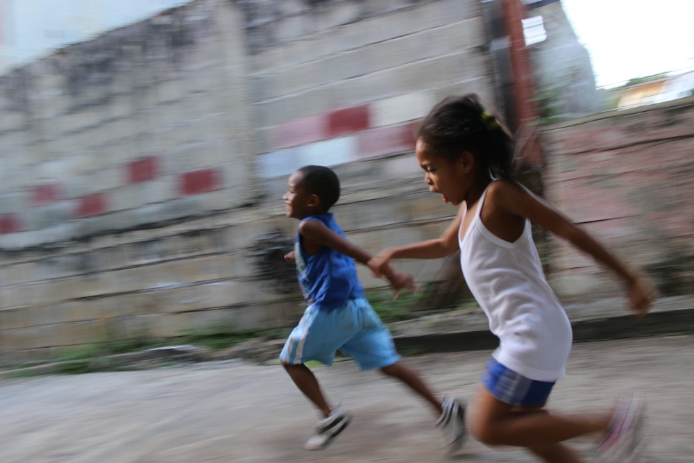Children running and playing together